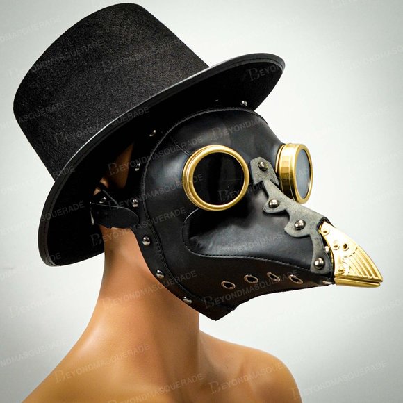 Venice Plague Doctor Costume Masquerade Hat Mask - Picture 3 of 4